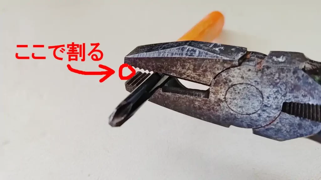 種を割る時の様子