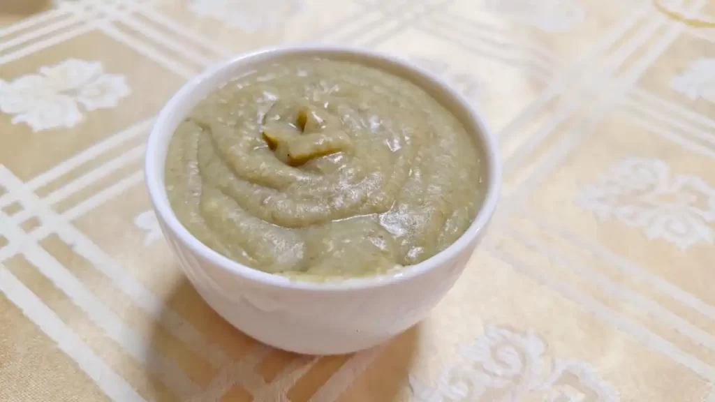 出来上がった緑豆沙（出来立て）